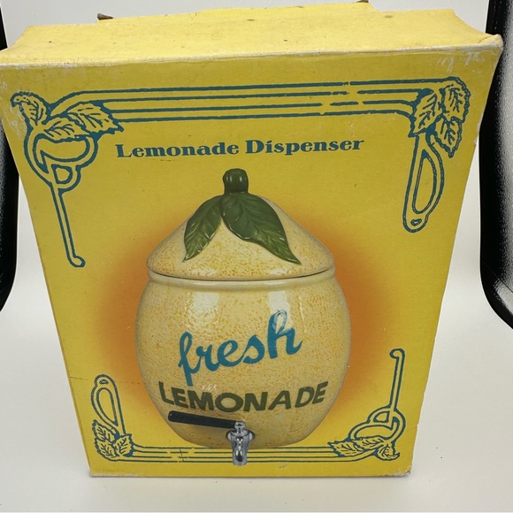Vtg Cracker Barrel stoneware collection Fresh lemonade drink dispenser - Picture 14 of 15